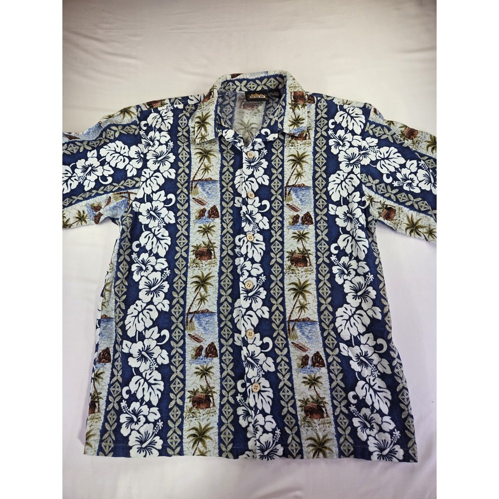 Barkcloth Odo Vintage Men's XL  Hawaiian Barkcloth with Floral Print RARE